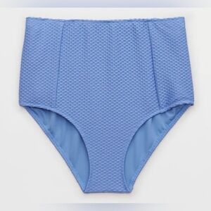NWT Aerie Jacquard High Waisted Full Coverage Bikini Bottom Periwinkle - Size XL